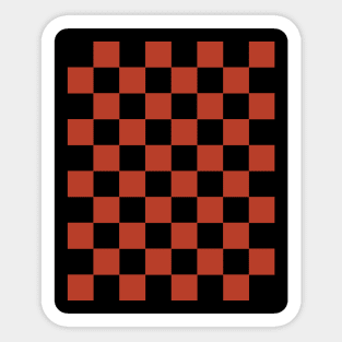 Burnt Orange and Black Chessboard Pattern Sticker